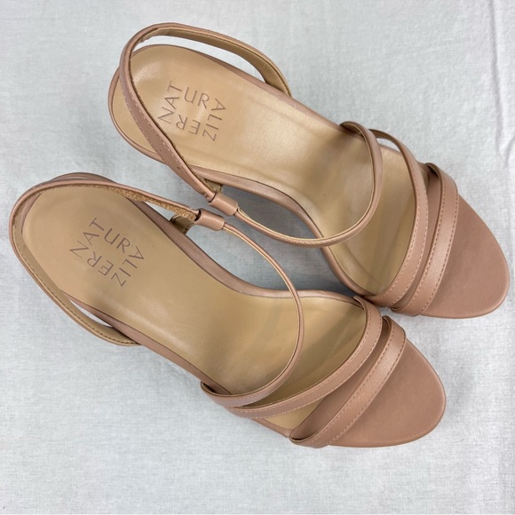 Naturalizer Womens 10W Brenta Strappy Sandal 3 1/4 in Heel Nude Non Adjustable - Picture 3 of 8